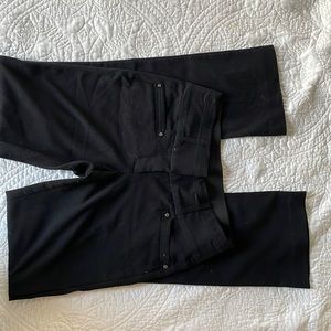 Black stretch flare work pant